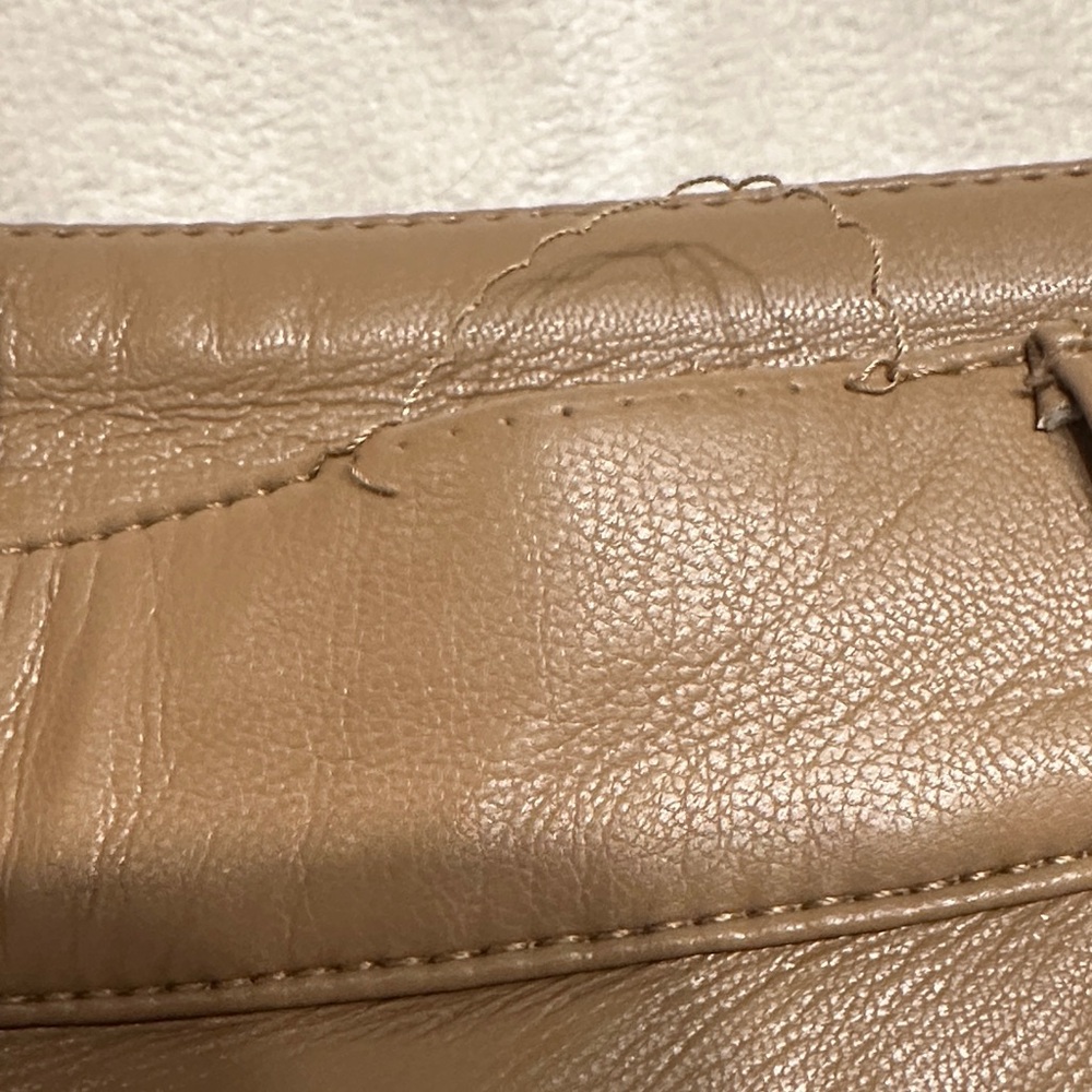Aritzia Wilfred The Melina Straight Leg Faux Leather Brown Pants - Picture 6 of 11